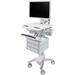 Ergotron StyleView Cart with HD Pivot, 7 Drawers (1+3x2) - 7 Drawer - 37 lb Capacity - 4 Casters - 4" Caster Size - Plastic, Zinc Plated Steel, Aluminum