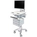 Ergotron StyleView Cart with HD Pivot, 5 Drawers (1x2+3) - 5 Drawer - Push/Pull Handle - 37.04 lb Capacity - 4 Casters - 4" Caster Size - Plastic, Zinc Plated Steel, Aluminum