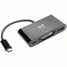 Eaton Tripp Lite Series USB-C to DVI Adapter with USB 3.x (5Gbps) Hub Port and PD Charging, Black - for Notebook/Tablet PC/Desktop PC/Smartphone - USB Type C - 2 x USB Ports - 1 x USB 3.0 - DVI - Thunderbolt - Wired