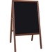 Flipside Stained Black Chalkboard Easel - Stained Black Surface - Hardwood Frame - Rectangle - 1 Each
