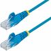 StarTech.com 1 ft CAT6 Cable - Slim CAT6 Patch Cord - Blue - Snagless RJ45 Connectors - Gigabit Ethernet Cable - 28 AWG - LSZH (N6PAT1BLS) - Slim CAT6 cable is 36% thinner than a standard CAT 6 network cable - Patch cable is tested to comply with Category