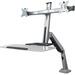 Manhattan 461443 Desk Mount for Monitor, Keyboard - Black, Silver - 2 Display(s) Supported - 27" Screen Support - 17.64 lb Load Capacity - 100 x 100 VESA Standard