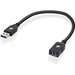 IOGEAR USB 3.0 Extension Cable Male to Female 12 Inch - 1 ft USB Data Transfer Cable for Hub, Docking Station, MAC, PC, Keyboard, Mouse - First End: 1 x USB 3.0 Type A - Male - Second End: 1 x USB 3.0 Type A - Female - 5 Gbit/s - Extension Cable - Black -