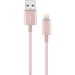 Moshi Integra USB Cable w Lightning Connector-Rose Gold - 3.94 ft Lightning/USB Data Transfer Cable for iPhone, iPad Pro, iPad, iPad Air, iPad mini, iPod touch - First End: 1 x USB 2.0 Type A - Male - Second End: 1 x Lightning - Male - 480 Mbit/s - MFI - 