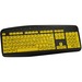 High Visibility Large Print Soft Touch Keyboard, 104 Key, USB - Cable Connectivity - USB Interface - 104 Key Multimedia Hot Key(s) - QWERTY Layout - Computer - Windows - Black, Yellow