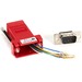 Black Box Modular Adapter Kit - DB9M to RJ11F, 6-Wire with Thumbscrews, Red - 1 x 9-pin DB-9 Serial Male - 1 x RJ-11 Female - Red