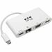 Eaton Tripp Lite Series USB-C Multiport Adapter - 4K HDMI, VGA, USB 3.x (5Gbps) Hub Port, GbE, HDCP, White - for Notebook/Tablet/Smartphone/Projector/Monitor - USB 3.1 Type C - 2 x USB Ports - 1 x USB 3.0 - Network (RJ-45) - HDMI - VGA - Thunderbolt - Wir