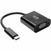 Eaton Tripp Lite Series USB-C to VGA Adapter with Alternate Mode - DP 1.2, Black - USB/VGA for Smartphone, Chromebook, Projector, Video Device, Monitor, Notebook, Tablet, MacBook - 640 MB/s - 6" - 1 x Type C Male Thunderbolt 3 - 1 x HD-15 Female VGA - Nic