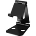 Aluratek Universal Adjustable Portable Foldable Smartphone and Tablet Stand - 5" Height x 3.3" Width x 4" Depth - Desktop - Aluminum, Silicone