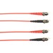 Black Box Fiber Optic Duplex Patch Network Cable - 3.20 ft Fiber Optic Network Cable for Network Device - First End: 2 x ST Network - Male - Second End: 2 x ST Network - Male - Patch Cable - LSZH - Red - TAA Compliant