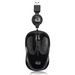 Adesso iMouse S8B - USB Illuminated Retractable Mini Mouse - Optical - Cable - No - Black - USB 2.0 - 1600 dpi - Scroll Wheel - 3 Button(s) - Symmetrical