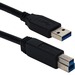QVS 3ft USB 3.0/3.1 Compliant 5Gbps Type A Male To B Male Black Cable - 3 ft USB Data Transfer Cable for Peripheral Device, Hub, Printer, Scanner, Storage Device, Computer - First End: 1 x USB 3.1 Type A - Male - Second End: 1 x USB 3.1 Type B - Male - 5 