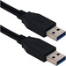 QVS 10ft USB 3.0/3.1 Type A Male to Male 5Gbps Black Cable - 10 ft USB Data Transfer Cable for Computer - First End: 1 x USB 3.1 Type A - Male - Second End: 1 x USB 3.1 Type A - Male - 5 Gbit/s - Shielding - Black - 1