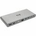 Eaton Tripp Lite Series USB-C Dock, Triple Display - 4K HDMI/DisplayPort, VGA, USB 3.x (5Gbps), USB-A/C Hub Ports, GbE, 100W PD Charging - Thunderbolt 3, Silver - for Notebook/Tablet PC/Desktop PC/Smartphone - 100 W - USB Type C - 6 x USB Ports - 4 x USB 
