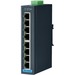 Advantech 8-port Unmanaged Switch with DNV Compliant - 8 Ports - Fast Ethernet - 2 Layer Supported - Twisted Pair - Wall Mountable, DIN Rail Mountable