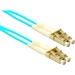 ENET Fiber Optic Duplex Network Cable - 9.84 ft Fiber Optic Network Cable for Network Device - First End: 2 x LC Network - Male - Second End: 2 x LC Network - Male - Aqua