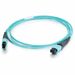 C2G Fiber Optic Network Cable - 16.40 ft Fiber Optic Network Cable for Network Device, ATM - First End: 1 x MPO Network - Female - Second End: 1 x MPO Network - Female - 10 Gbit/s - OFNR, Riser, FT4 - 50/125 µm - Aqua - TAA Compliant