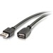 C2G 16ft USB Active Extension Cable - USB A to USB A Extension Cable - USB 2.0 - Plenum, CMP-Rated - M/F - 16 ft USB Data Transfer Cable - First End: 1 x USB 2.0 Type A - Male - Second End: 1 x USB 2.0 Type A - Female - Extension Cable - Black