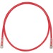 Panduit Cat.6 U/UTP Patch Network Cable - 18.04 ft Category 6 Network Cable for Network Device - First End: 1 x RJ-45 Network - Male - Second End: 1 x RJ-45 Network - Male - Patch Cable - 24 AWG - Clear, Red - 1