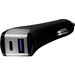 Aluratek 2-Port USB Car Charger with Type-C and Quick Charge 3.0 - 12 V DC Input - 5 V DC/2.40 A Output