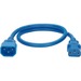 Panduit Standard Power Cord - For PDU, Rack Cabinet, Network Device - 250 V AC / 10 A - Blue - 2 ft Cord Length - IEC 60320 C13 / IEC 60320 C14 - 10
