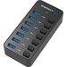 Sabrent 36W 7-Port USB 3.0 Hub with Individual Power Switches and LEDs (HB-BUP7) - USB 3.0 - External - 7 USB Port(s) - 7 USB 3.0 Port(s) - PC, Mac, Linux