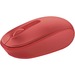 Microsoft Wireless Mobile Mouse 1850 - Optical - Wireless - Radio Frequency - 2.40 GHz - Red - USB 2.0 - 1000 dpi - Scroll Wheel - 3 Button(s) - Symmetrical