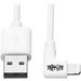 Tripp Lite Lightning to USB Sync Charge Cable Right-Angle for iPhones iPads Apple White 3ft 3' - Lightning/USB for iPod, iPad, iPhone, Wall Charger - 60 MB/s - 3 ft - 1 x Type A Male USB - 1 x Lightning Male Proprietary Connector - MFI - Nickel Plated Con