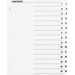 Business Source Table of Content Quick Index Dividers - Printed Tab(s) - Digit - 1-15 - 15 Tab(s)/Set - 8.50" Divider Width x 11" Divider Length - 3 Hole Punched - White Divider - White Mylar Tab(s) - 15 / Set