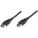 Manhattan Hi-Speed USB Cable - 6 ft USB Data Transfer Cable for Notebook - First End: 1 x USB 2.0 Type A - Male - Second End: 1 x USB 2.0 Type A - Male - Shielding - Nickel Plated Contact - Black - 1