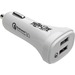 Tripp Lite USB Car Charger Quick Charge Dual USB-A 3.0 UL2089 Certified - 30 W Output Power - 12 V DC Input Voltage - 3.6 V DC, 6.5 V DC, 5 V DC, 9 V DC, 12 V DC Output Voltage - 3 A Output Current - USB