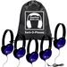 Hamilton Buhl Sack-O-Phones Headphone - Stereo - Blue - Mini-phone (3.5mm) - Wired - 32 Ohm - 50 Hz 20 kHz - Over-the-head - Binaural - Ear-cup - 5 ft Cable