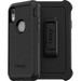 OtterBox Defender Carrying Case (Holster) Apple iPhone XR Smartphone - Black - Anti-slip, Dirt Resistant Port, Dust Resistant Port, Lint Resistant Port, Drop Resistant, Clog Resistant - Belt Clip