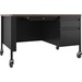 Lorell Fortress Series 48" Mobile Right-Pedestal Teachers Desk - 48" x 30"29.5" - Box, File Drawer(s) - Single Pedestal on Right Side - T-mold Edge