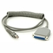 Unitech Scanner Coiled Cable - RJ-50 Male - D-Sub Female - 4.49ft - Gray