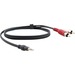 Kramer 3.5mm (M) to 2 RCA (M) Breakout Cable - 3 ft Mini-phone/RCA Audio Cable for Audio Device, MP3 Player - First End: 1 x Mini-phone Stereo Audio - Male - Second End: 2 x RCA Stereo Audio - Male
