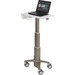 Ergotron CareFit Slim Laptop Cart - 12 lb Capacity - 4 Casters - 4" Caster Size - Cast Aluminum, Plastic, Zinc Plated Steel - White, Warm Gray