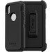 OtterBox Defender Carrying Case (Holster) Apple iPhone X, iPhone XS Smartphone - Black - Drop Resistant, Dust Proof Port, Dirt Resistant Port, Lint Resistant Port, Impact Resistant - Belt Clip - 1 Each