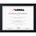 Lorell Certificate Frame - 8.50" x 11" Frame Size - Rectangle - Desktop - Horizontal, Vertical - 1 Each - Black
