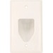 Monoprice Datacomm 1-Gang Recessed Low Voltage Cable Wall Plate, White - 1-gang - White - Polyvinyl Chloride (PVC)