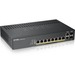ZYXEL 8-port GbE Smart Managed PoE Switch - 8 Ports - Manageable - 4 Layer Supported - Modular - 2 SFP Slots - Twisted Pair, Optical Fiber - Desktop, Wall Mountable - Lifetime Limited Warranty