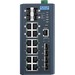 Advantech 8FE+4SFP+4G Combo port Managed Redundant Industrial Switch - 8 Ports - Manageable - 10/100Base-T - 2 Layer Supported - Modular - 8 SFP Slots - Optical Fiber, Twisted Pair - Wall Mountable, DIN Rail Mountable - 5 Year Limited Warranty