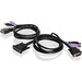 IOGEAR 10ft. Dual Computer USB DVI KVM Cable with Audio - 10 ft KVM Cable for Computer, Audio/Video Device, Keyboard/Mouse, KVM Switch, Server - First End: 1 x 44-pin D-sub - Male - Second End: 2 x DVI-D (Single-Link) Digital Video - Male, 2 x Mini-phone 