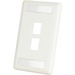 Ortronics HDJ 2-Port Single-Gang Faceplate with Label Field - 2 x Total Number of Socket(s) - 1-gang - Fog White - High Impact Thermoplastic, Polycarbonate, Plastic
