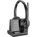 Plantronics Savi 8200 Series Wireless Dect Headset System - Stereo - Wireless - Bluetooth/DECT 6.0 - 590.6 ft - 32 Ohm - 20 Hz - 20 kHz - Over-the-head - Binaural - Supra-aural - Noise Cancelling Microphone - Noise Canceling - Black