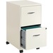 Lorell SOHO White Mobile File Cabinet - 2-Drawer - 14.3" x 18" x 27" - 2 x Drawer(s) for File, Document - Letter - Casters, Locking Drawer, Glide Suspension, Sturdy, Pull Handle