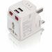 iStore World Travel Adapter with Dual USB Charging Ports - 2 x USB Receptacle - 120 V AC / 10 A, 230 V AC - White