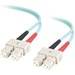 Quiktron 5m Value Series SC SC 10G Duplex PVC Fiber Cable - 16.40 ft Fiber Optic Network Cable for Network Device, Transceiver - First End: 2 x SC Network - Male - Second End: 2 x SC Network - Male - 10 Gbit/s - Patch Cable - 50/125 µm - Aqua