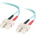 Quiktron Fiber Optic Duplex Patch Network Cable - 3.28 ft Fiber Optic Network Cable for Network Device - First End: 2 x SC Network - Male - Second End: 2 x SC Network - Male - Patch Cable - 50/125 µm - Aqua