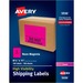AveryÂ® High Visibility Neon Shipping Labels - 11" Height x 8 1/2" Width - Permanent Adhesive - Rectangle - Laser - Neon Magenta - Paper - 1 / Sheet - 500 Total Sheets - 500 Total Label(s) - 5 / Carton